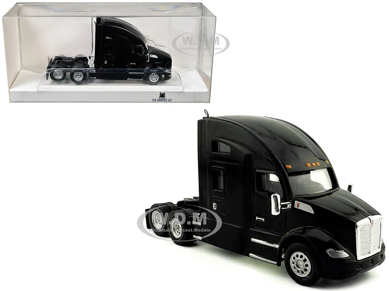 Kenworth T680 Sleeper Cab Black 1/87 (HO) Plastic Model Car by HO Logistics - Kenworth Models