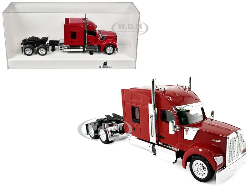 Kenworth W990 with Stand Up Sleeper Cab Red 1/87 (HO) Plastic Model Car by HO Logistics - Kenworth Models