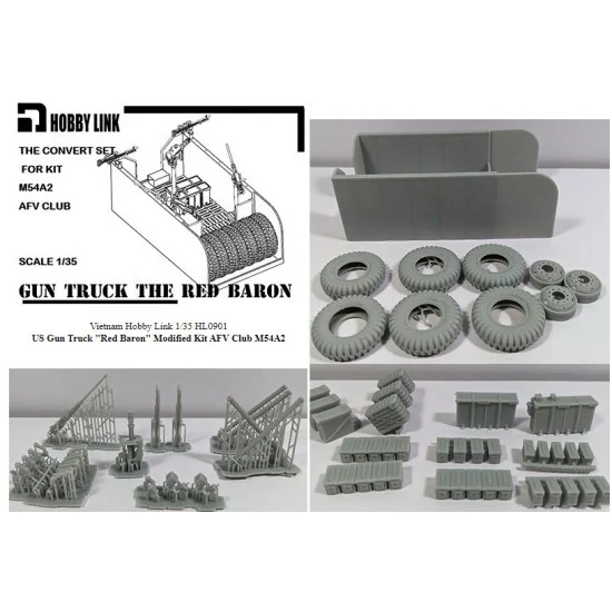 Hobby Link HL0901 1/35 Gun Truck Red Baron Conversion Set for AFV Club M54A2 kit - Military Vehicles & Tanks