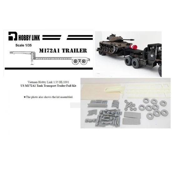 Hobby Link HL1001 1/35 US M172A1 Tank Transport Trailer Full Resin kit - Military Vehicles & Tanks