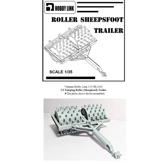 Hobby Link HL1010 1/35 US Roller Sheepsfoot Trailer Full Resin kit - Military Vehicles & Tanks