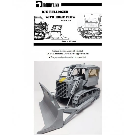 Hobby Link HL1201 1/35 US D7E Bulldozer with Rome Plow Full Resin kit - Military Vehicles & Tanks