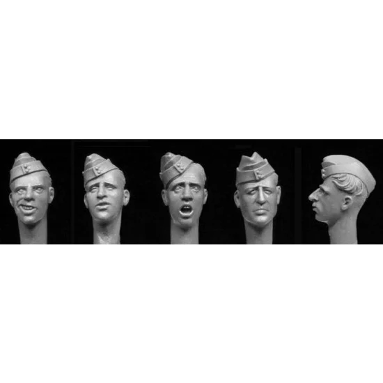 Hornet HBH15 1/35 5x WWII British Heads in Sidecaps - Model Figures