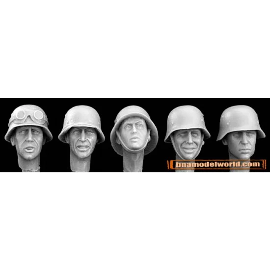 Hornet HGH04 1/35 5x Heads with WWII German Steel Helmets - Model Figures