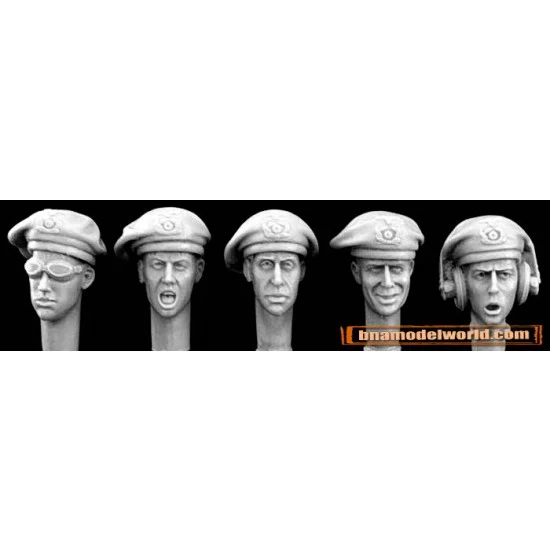 Hornet HGH07 1/35 5x Heads with WWII German Panzer Beret 1935-1940