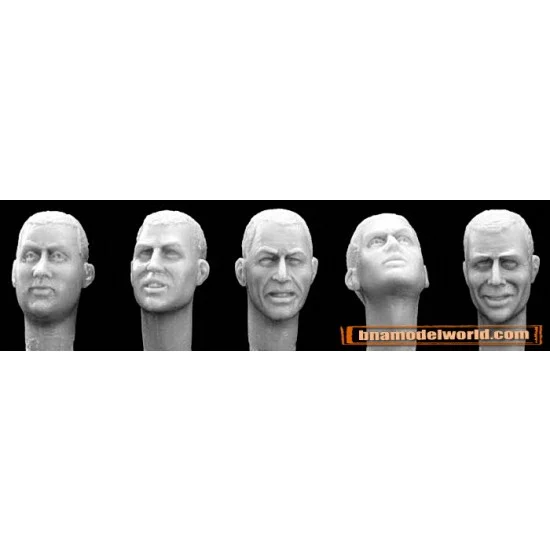 Hornet HH03 1/35 5x Heads with Close Cropped Hair - Model Figures