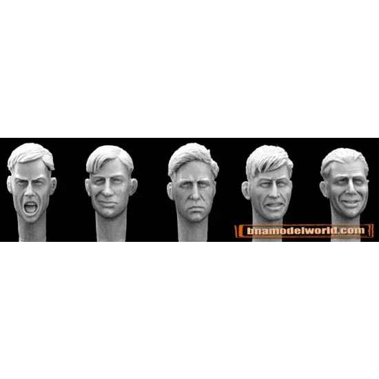 Hornet HH04 1/35 5x Different Heads with WWII Haircuts - Model Figures
