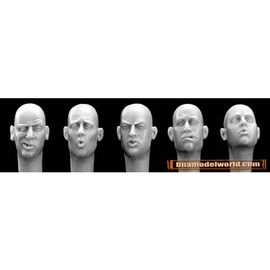 Hornet HH15 1/35 5x Heads, Smoking (make cigarettes, cigars with thin wire or sprue) - Model Figures