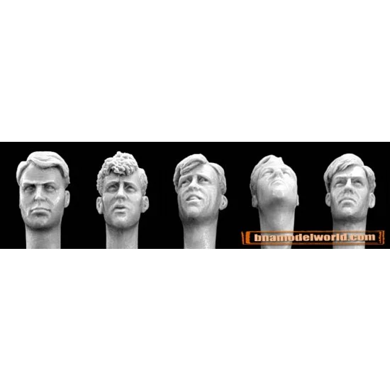 Hornet HH22 1/35 5x More Heads with WWII Style Haircuts - Model Figures