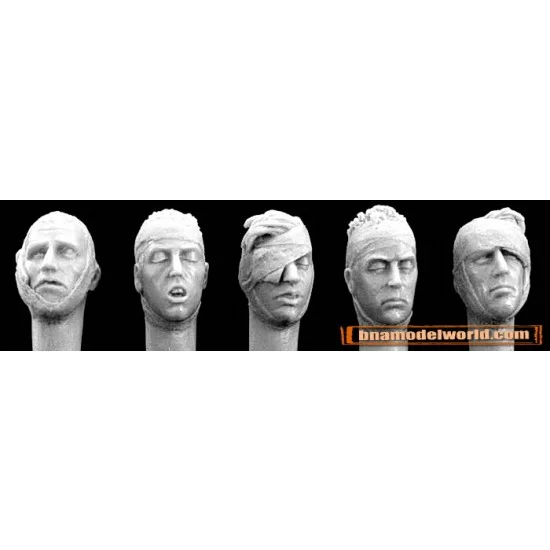 Hornet HH23 1/35 5x Bandaged Heads - Model Figures