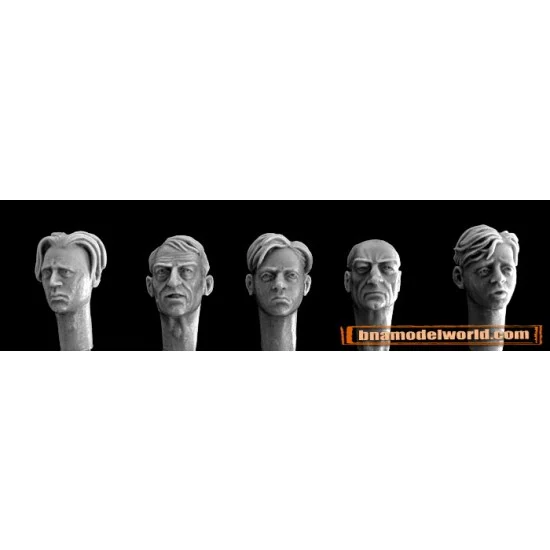 Hornet HH31 1/35 5x Heads (2x Youths, 2x Old Men, 1x Boy) - Model Figures