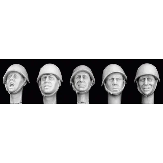 Hornet HIH01 1/35 5x Heads with WWII Italian Helmets - Model Figures