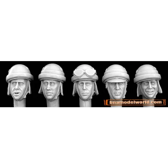 Hornet HIH02 1/35 5x Heads with WWII Italian AFV Helmets - Model Figures