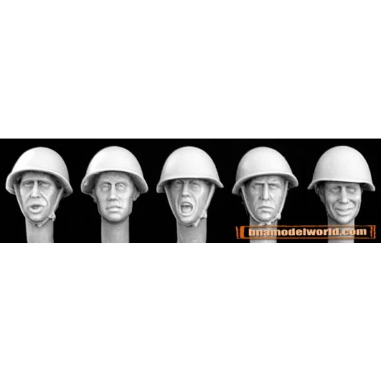 Hornet HRH01 1/35 5x Heads with Soviet Helmets for WWII/Modern - Model Figures