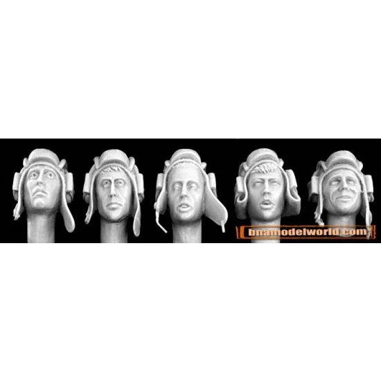 Hornet HRH05 1/35 5x Different Heads with WWII Soviet Tank Helmets - Model Figures