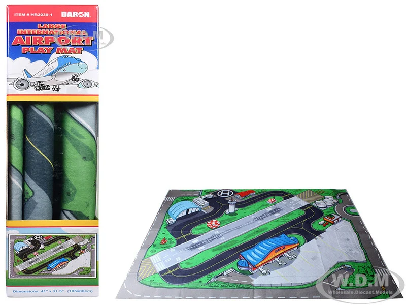 Large International Airport Felt Play Mat Model by Daron - Accessories
