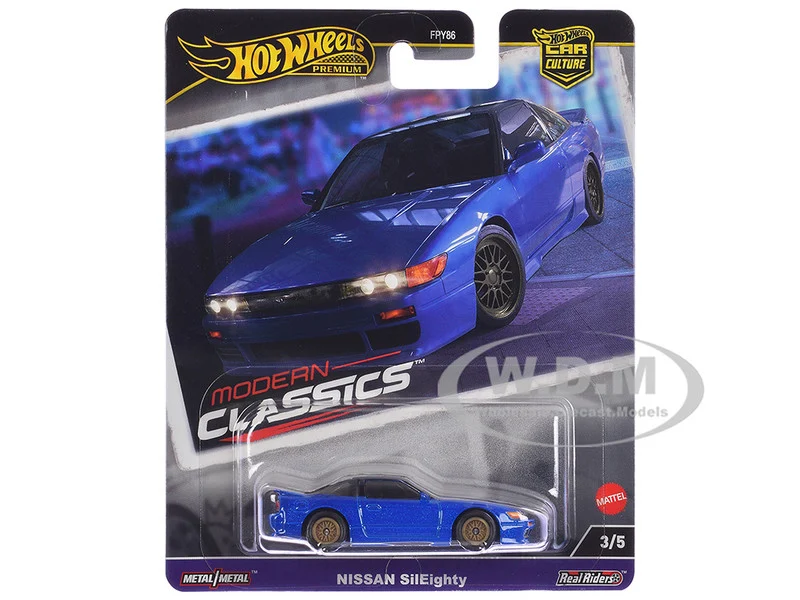 Nissan SilEighty Blue Metallic "Modern Classics" Series Diecast Model Car by Hot Wheels - Nissan Models
