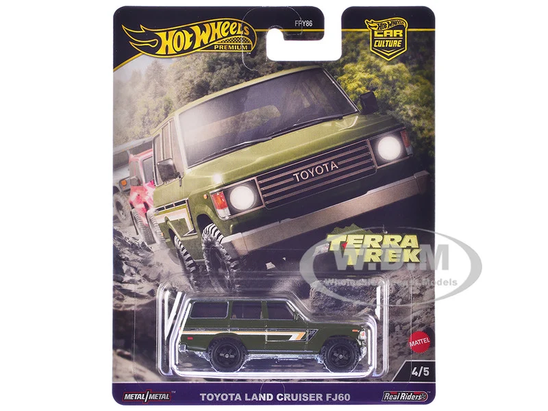 Toyota Land Cruiser FJ60 Green with Stripes "Terra Trek" Series Diecast Model Car by Hot Wheels - Toyota Models