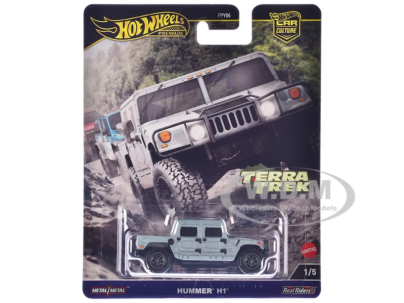 Hummer H1 Pickup Truck Gray Metallic "Terra Trek" Series Diecast Model Car by Hot Wheels - Hummer Models