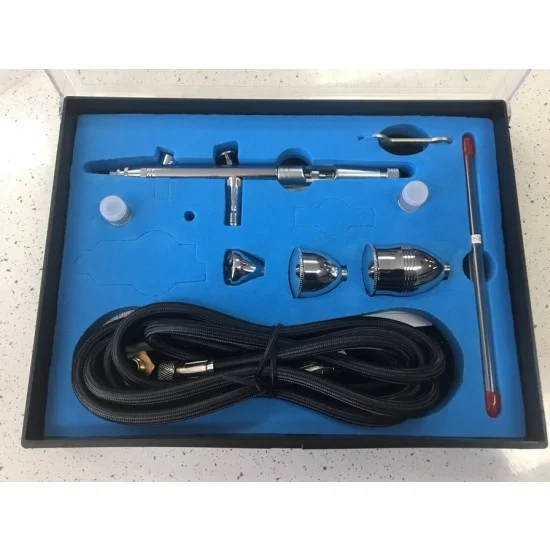 HSeng 83K Dual Action Airbrush Kit w/13cc Cups (0.3mm, 0.5mm, 0.8mm needles & hose included) - Hobby & Model Paints