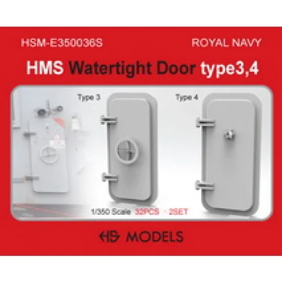 HS Models E350036S 1/350 Royal Navy HMS Watertight Door Type 3 & 4 - Model Ships & Boats