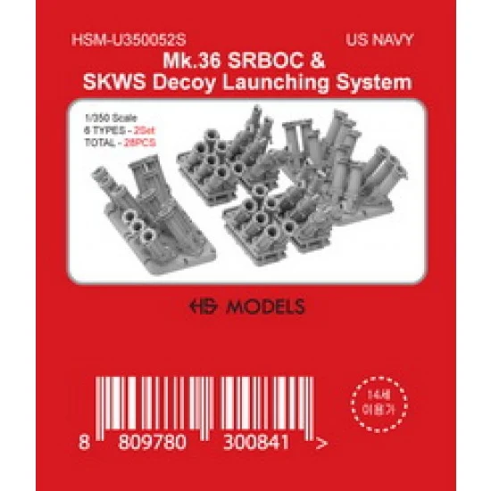 HS Models U350052S 1/350 US Navy Mk.36 SRBOC & SKWS Decoy Launching System - Model Ships & Boats