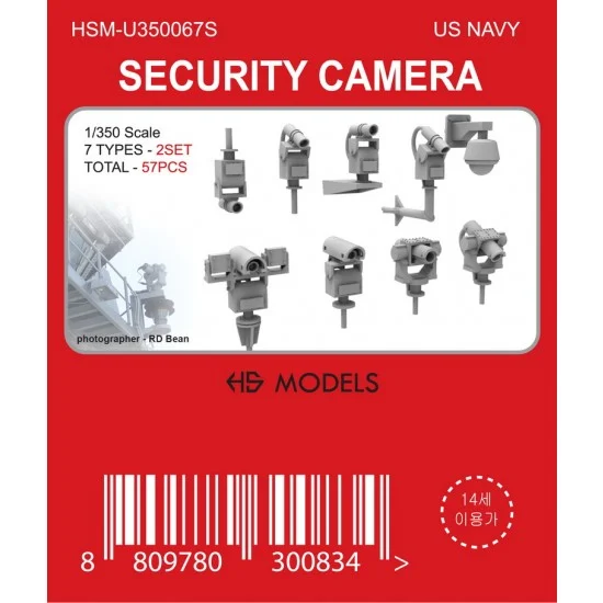 HS Models U350067S 1/350 US Navy Scurity Camera Set For Warships (57pcs) - Model Ships & Boats