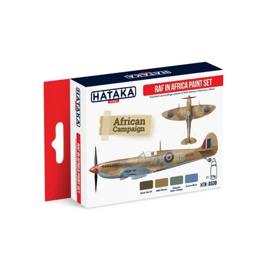 Hataka Hobby AS08 Acrylic Paint Set for Airbrush - RAF in Africa Camouflage (17ml x 4)