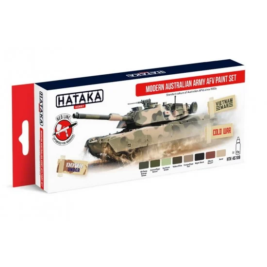 Hataka Hobby AS108 Acrylic Paint Set for Airbrush - Modern Australian Army AFV Since 1950s (8x 17ml)