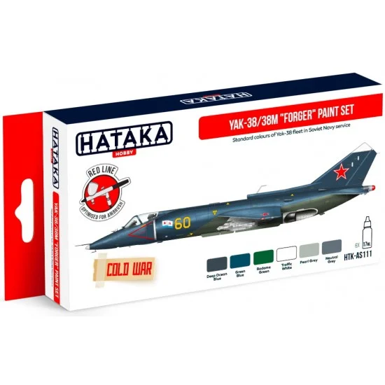 Hataka Hobby AS111 Acrylic Paint Set for Airbrush - Soviet Navy Yak-38/38M "Forger" (6x 17ml)