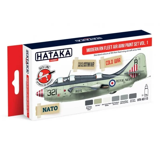 Hataka Hobby AS113 Acrylic Paint Set for Airbrush for Brush - Modern RN Fleet Air Arm Vol. 1 (17ml x6)