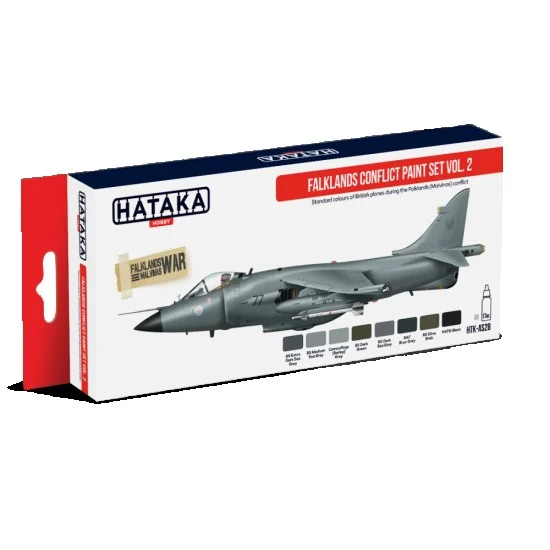 Hataka Hobby AS28 Acrylic Paint Set for Airbrush - Falklands Conflict Set Vol.2: British Planes (17ml x 8)