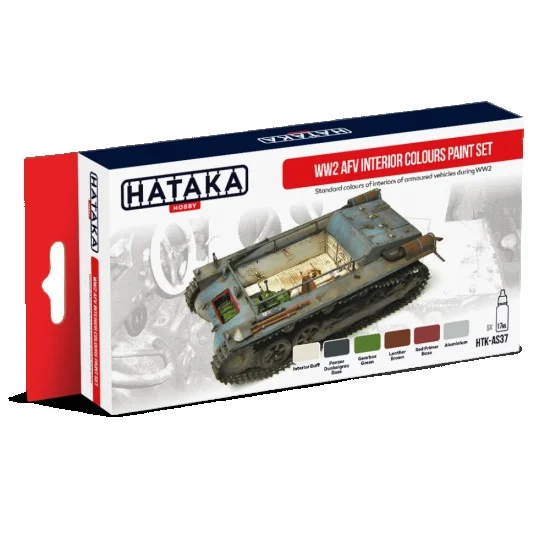 Hataka Hobby AS37 Acrylic Paint Set for Airbrush - WWII AFV Interior Colours (17ml x 6)