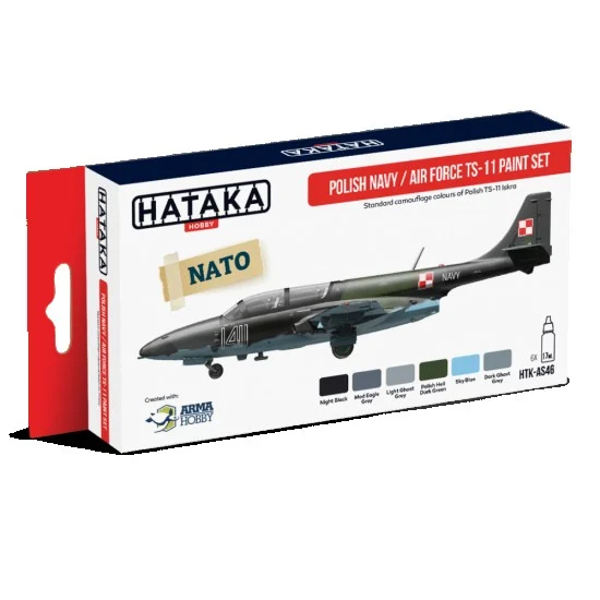Hataka Hobby AS46 Acrylic Paint Set for Airbrush - Polish Navy / Air Force TS-11 Camouflage (17ml x 6)