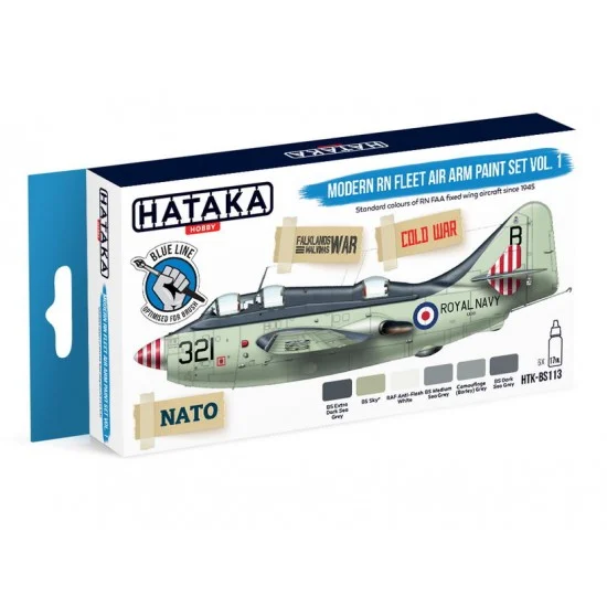 Hataka Hobby BS113 Acrylic Paint Set for Brush - Modern RN Fleet Air Arm Vol.1 (6x 17ml)