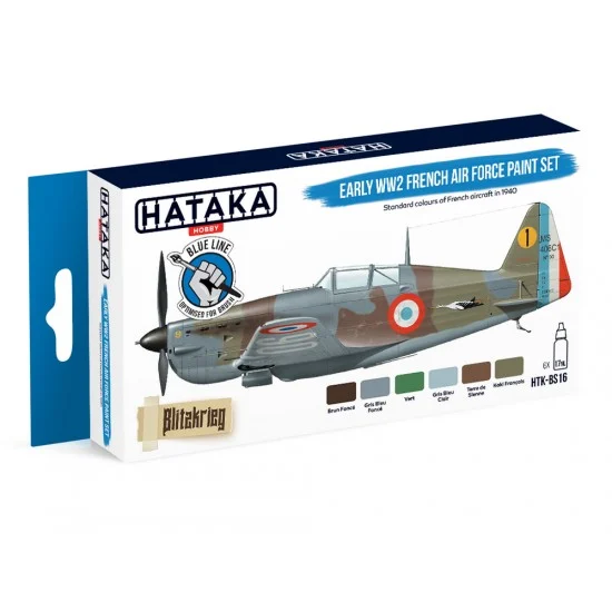 Hataka Hobby BS16 Acrylic Paint for Brush - Early WWII French Air Force Aircraft in 1940 (17ml x 6)