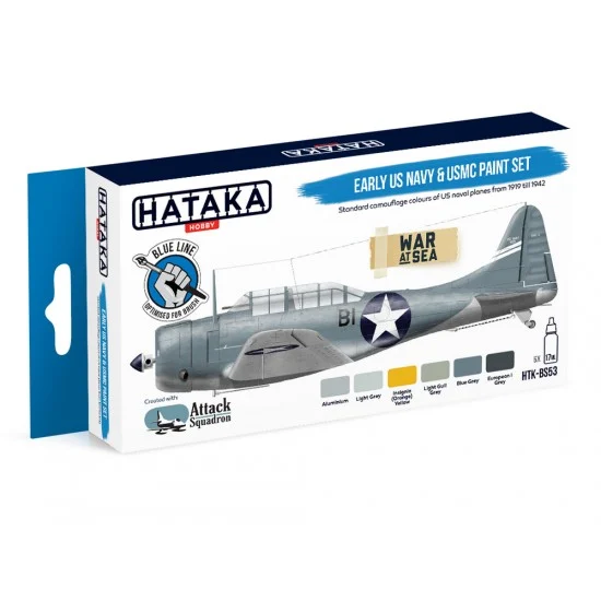 Hataka Hobby BS53 Acrylic Paint for Brush - Early US Navy and USMC: from 1919 till 1942(17mlx6)