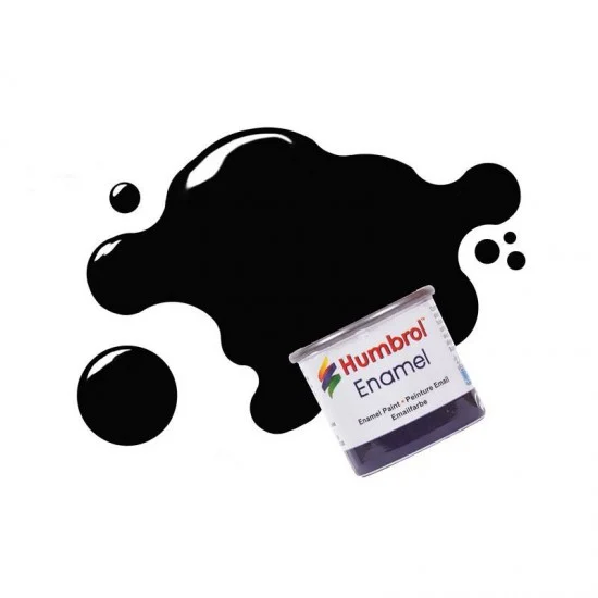 Humbrol 085E Enamel Paint - Coal Black Satin (14ml)