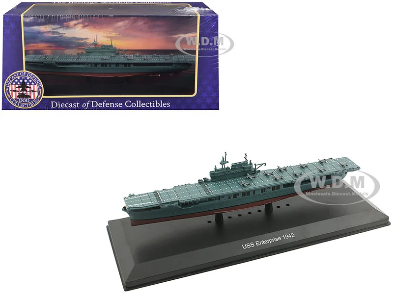 USS Enterprise (CV-6) Aircraft Carrier (1942) 1/1100 Diecast Model by Diecast of Defense Collectibles
