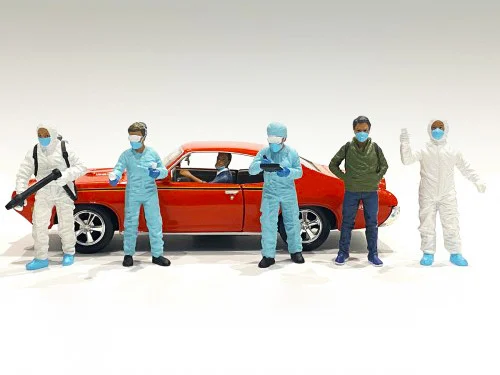 Hazmat Crew 6 piece Figurine Set for 1/24 Scale Models by American Diorama - Accessories