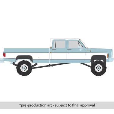 1978 Chevrolet Silverado K30 Crew Cab Fleetside Lifted - Light Blue and Frost White