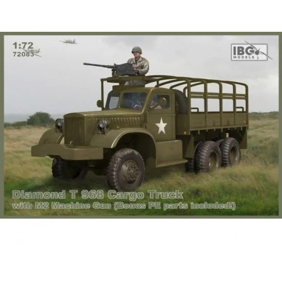 IBG 72083 1/72 Diamond T 968 Cargo Truck with M2 Machine Gun - Military Vehicles & Tanks