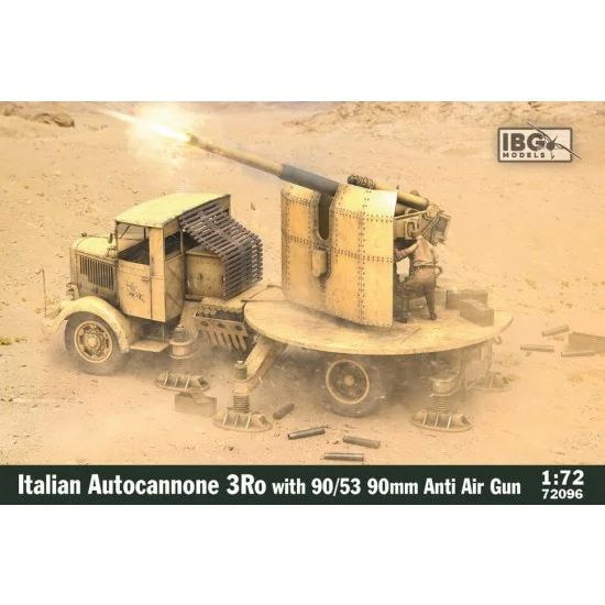 IBG 72096 1/72 3Ro Italian Autocannone 90/53 with 90mm Anti Air Gun - Military Vehicles & Tanks