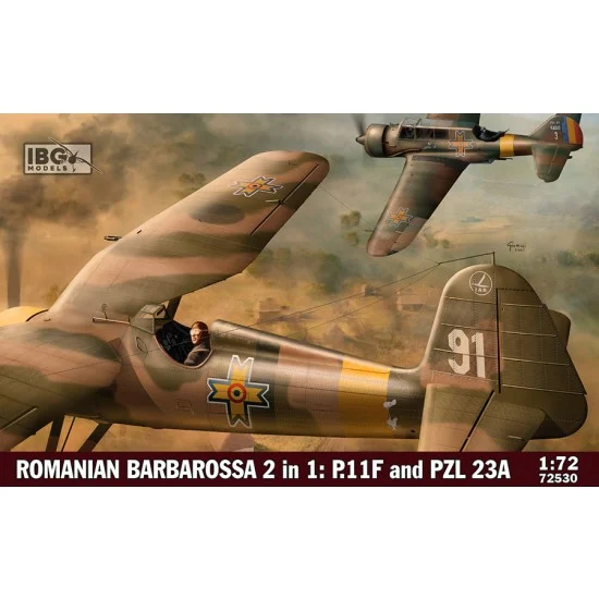 IBG 72530 1/72 Romanian Barbarossa PZL 23A and PZL P.11F (2in1) - Model Planes