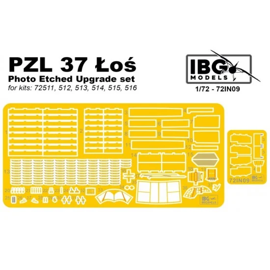 IBG 72IN-09 1/72 PZL-37 LOS Upgrade Detail Set for IBG kits #72511-516