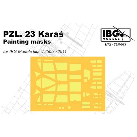 IBG 72M003 1/72 PZL 23 Karas Paint Masking for IBG Models #72505-72511