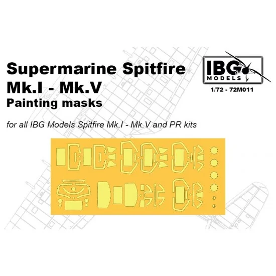 IBG 72M011 1/72 Spitfire Mk.I - Mk.V Painting Masks for IBG kit