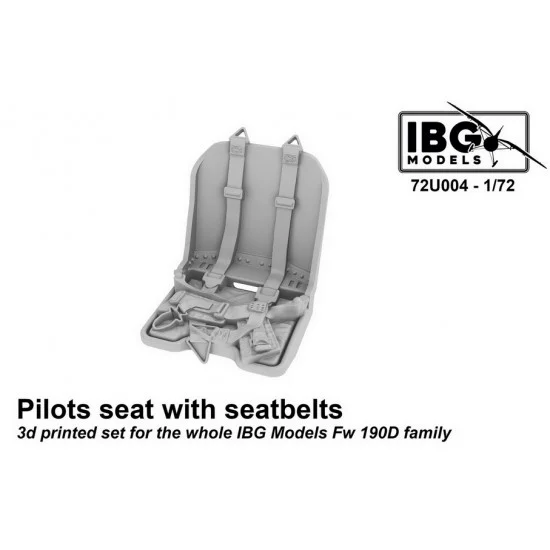 IBG 72U004 1/72 Fw 190D Pilots Seat with Seatbelts (3d Printed Set) for IBG Models - Model Planes