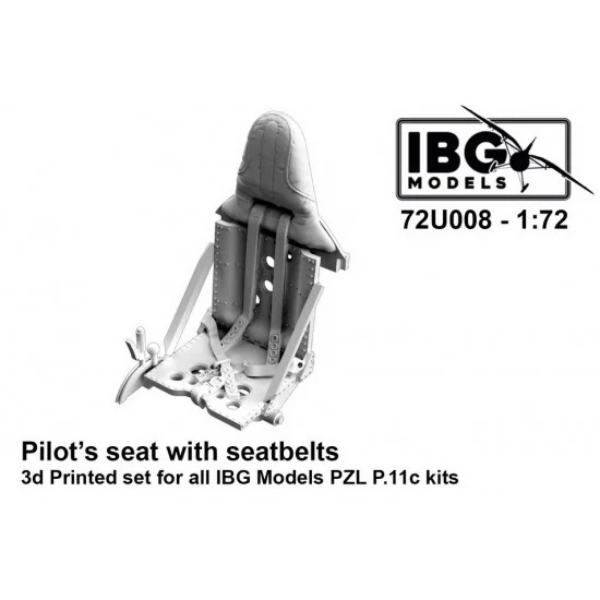 IBG 72U008 1/72 PZL P.11c Pilot's Seat w/Seatbelts (3d printed) for IBG kits - Military Vehicles & Tanks