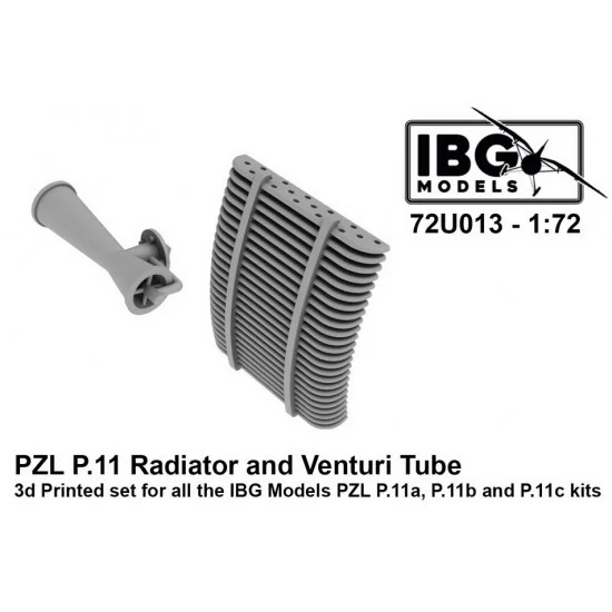 IBG 72U013 1/72 PZL P.11c Radiator & Venturi Tube (3d printed) for IBG kits - Military Vehicles & Tanks